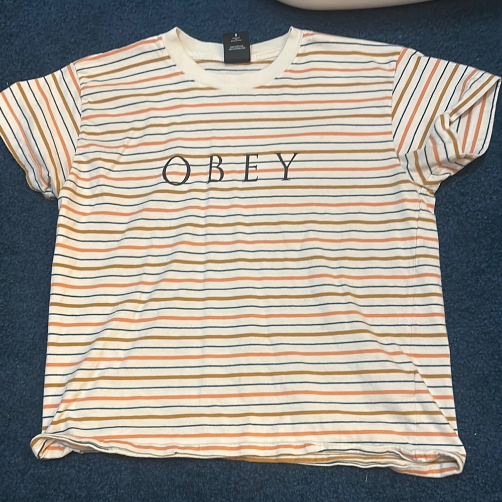 Obey Multicolor Striped Tee
